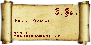 Berecz Zsuzsa névjegykártya